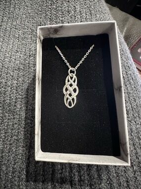 Intricate Silver Celtic Knot Pendant Necklace - Women's Jewelry